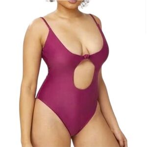 Andie The Santorini Plum One Piece Keyhole Cutout Adjustable New L‎